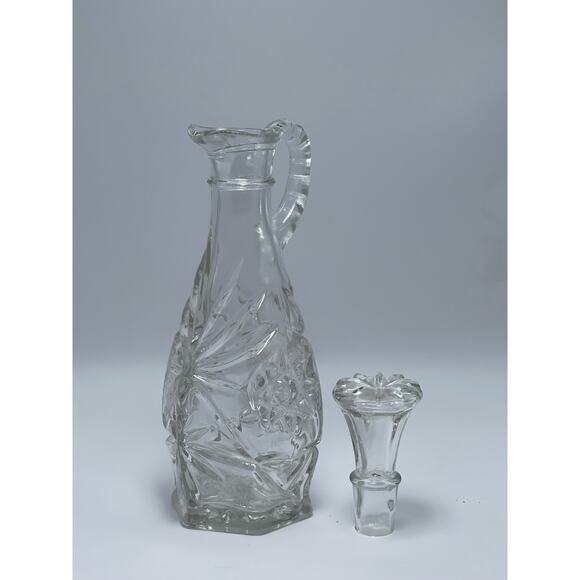 Anchor Hocking Early American Prescut Glass Clear Cruet with Stopper lid Elegant - Picture 2 of 7